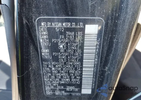 2012 Nissan Juke Sv from USA, damaged, VIN JN8AF5MR1CT115142